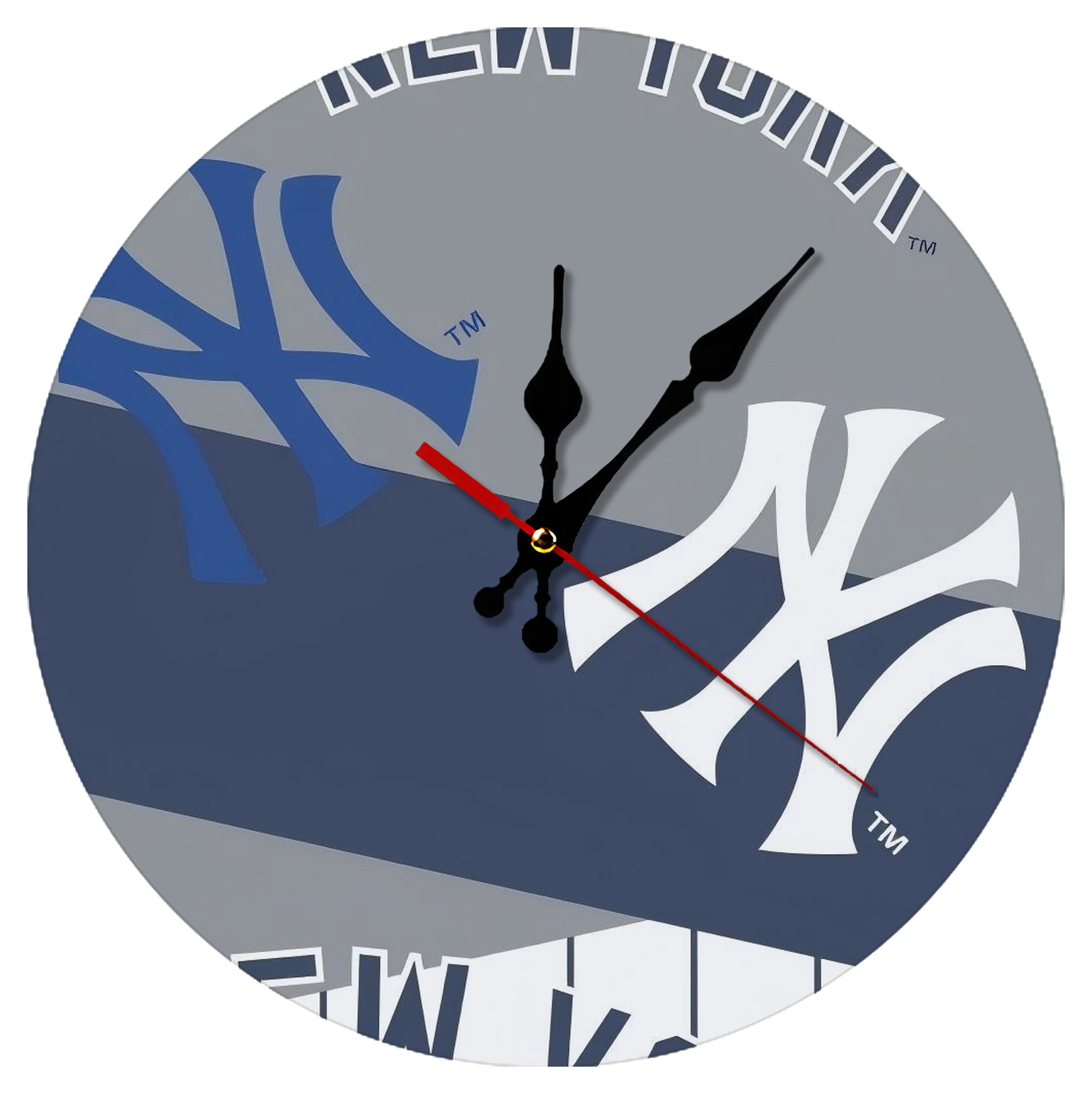 New York Yankees 133 Silent Round Wall Clock – Modern & Stylish DIY Design, Durable Wood Construction, Easy To Install – Perfect For Office, Bedroom, Living Room, And More